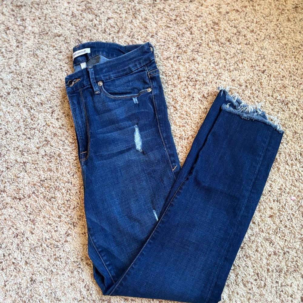 Good American Blue Ankle Cropped Jeans